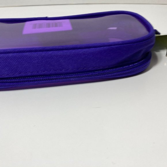 5 Purple Makeup Bag Pencil Case Zipper Organizer - Picture 11 of 14